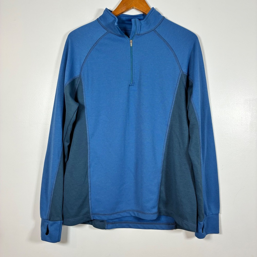 LL Bean Pullover M Quarter Zip Activewear Thumbholes Gorpcore Hike Layer Running